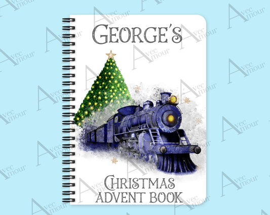 Blue Train with Tree Advent Activity Book