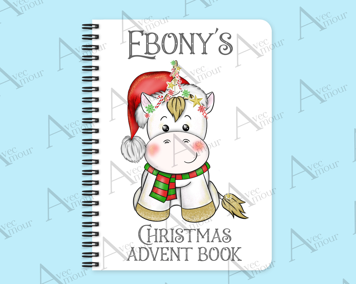 Cute Red Unicorn Advent Activity Book