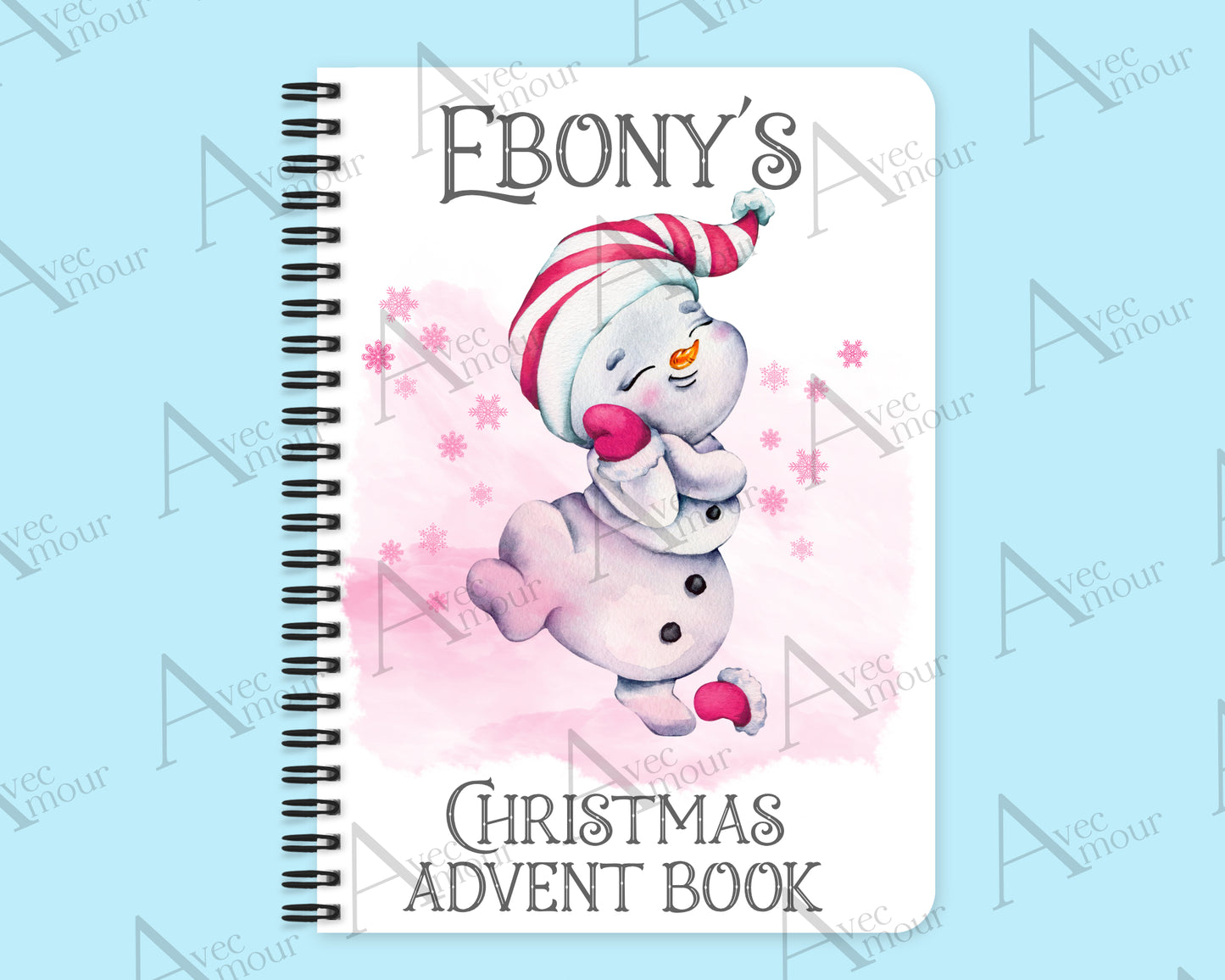 Cute Pink Snowman Advent Activity Book