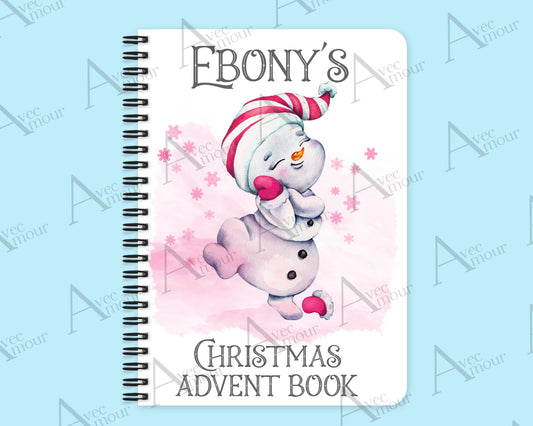 Cute Pink Snowman Advent Activity Book